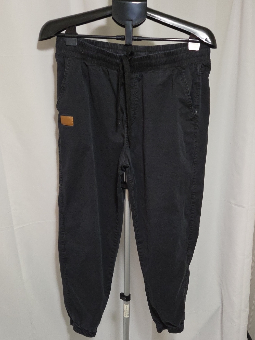 Men's Black Jogger Pants with Elastic Waist